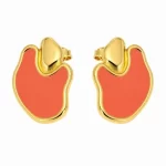 Irregularly Shaped Colored Enamel 925 Silver Earrings - Image 3