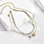 26 Letters Loving Heart Zircon Inlaid Layered Anklet - Image 8