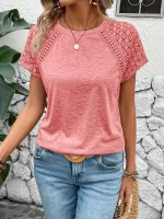 Women's Casual Elegant T-shirt With Formal Texture - Image 8