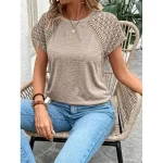 Women's Casual Elegant T-shirt With Formal Texture - Image 7