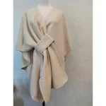 Fur Collar Fur Ball Knitted Cardigan Cape And Shawl - Image 20