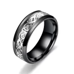 Stainless steel dragon pattern ring - Image 3