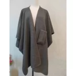 Fur Collar Fur Ball Knitted Cardigan Cape And Shawl - Image 12