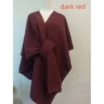 Fur Collar Fur Ball Knitted Cardigan Cape And Shawl - Image 13