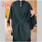 Fur Collar Fur Ball Knitted Cardigan Cape And Shawl - Image 15