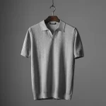 Men's V Knit Lapel Short Sleeve Top - Image 5