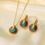 Stainless Steel Necklace Earrings Women's Jewelry Suit - Image 11