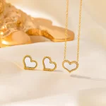 Stainless Steel Necklace Earrings Women's Jewelry Suit - Image 3