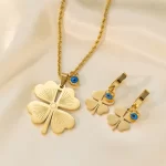 Stainless Steel Necklace Earrings Women's Jewelry Suit - Image 4