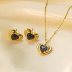 Stainless Steel Necklace Earrings Women's Jewelry Suit - Image 6