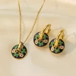 Stainless Steel Necklace Earrings Women's Jewelry Suit - Image 7