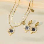 Stainless Steel Necklace Earrings Women's Jewelry Suit - Image 8