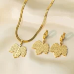 Stainless Steel Necklace Earrings Women's Jewelry Suit - Image 9