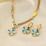 Stainless Steel Necklace Earrings Women's Jewelry Suit - Image 10