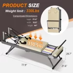 Pilates Reformer Machine For Home Gym Workout, Foldable Pilates Equipment With High Strength Alloy Springs For Beginners, Up To 330lbs - Image 13