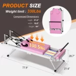 Pilates Reformer Machine For Home Gym Workout, Foldable Pilates Equipment With High Strength Alloy Springs For Beginners, Up To 330lbs - Image 6