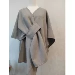 Fur Collar Fur Ball Knitted Cardigan Cape And Shawl - Image 9