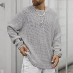 Long Sleeve Crew Neck Casual Men's Loose - Image 3