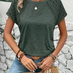 Women's Casual Elegant T-shirt With Formal Texture - Image 4