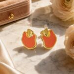 Irregularly Shaped Colored Enamel 925 Silver Earrings