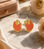 Irregularly Shaped Colored Enamel 925 Silver Earrings