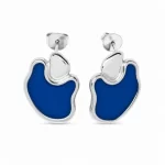 Irregularly Shaped Colored Enamel 925 Silver Earrings - Image 4