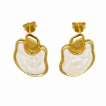 Irregularly Shaped Colored Enamel 925 Silver Earrings - Image 6