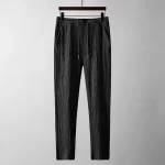 Leisure Suit Summer Loose Short Sleeve Top And Drawstring Trousers Fashion Mens Clothing - Image 3