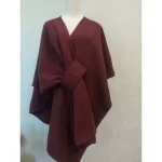 Fur Collar Fur Ball Knitted Cardigan Cape And Shawl - Image 3