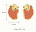 Irregularly Shaped Colored Enamel 925 Silver Earrings - Image 7