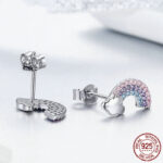 Rainbow S925 Sterling Silver Stud Earrings - Image 3
